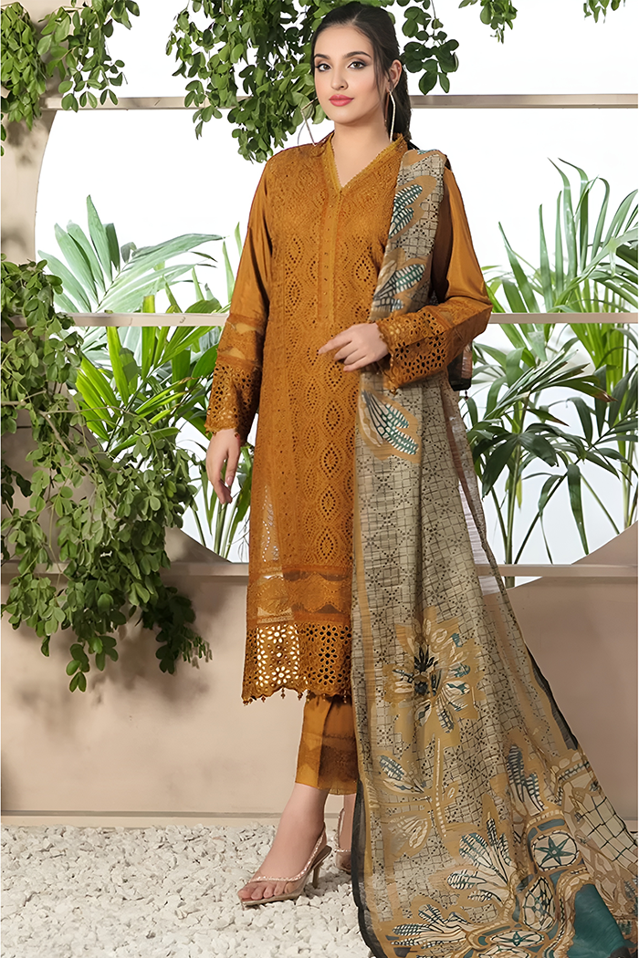 CHARIZMA - 3PC LAWN EMBROIDERED CHIKANKARI SUIT DM 1007