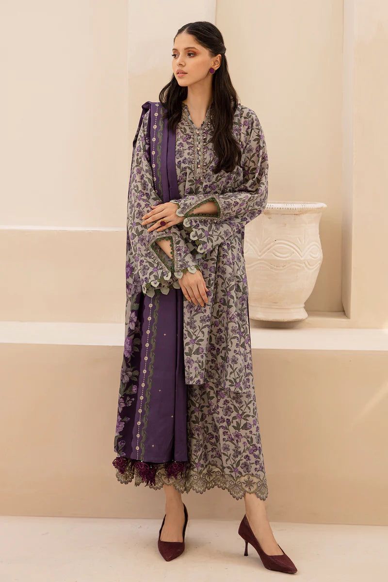 BAROQUE - 3PC LAWN PRINTED SHIRT WITH VOIL PRINTED DUAPTTA AND TROUSER DM 1006