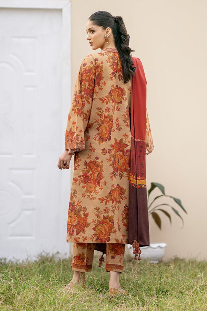 BAROQUE - 3PC KHADDAR PRINTED SHIRT WITH KHADDAR PRINTED DUPATTA AND TROUSER DM 1004