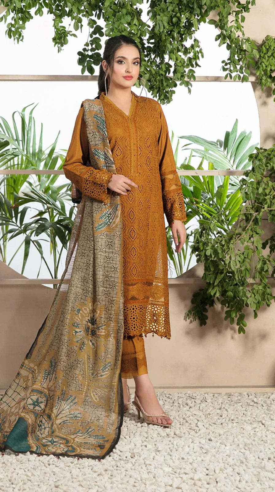 CHARIZMA - 3PC LAWN EMBROIDERED CHIKANKARI SUIT DM 1007